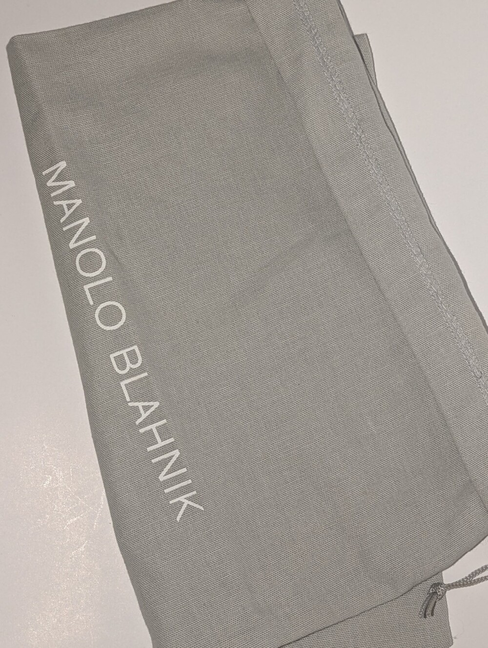 Manolo Blahnik Gray Shoe Dust Bag Drawstring Pouch